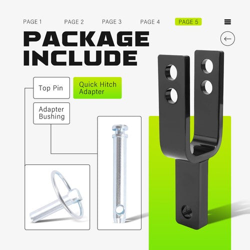 DURAFORCE 3 Point Versatile Quick Hitch Adapter Bracket Fit for Category 1 Quick Hitch