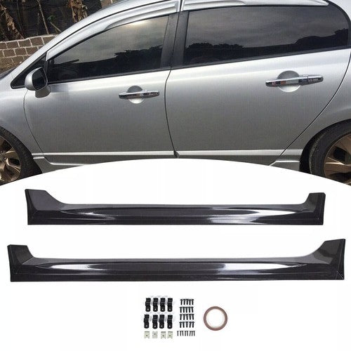 DURAFORCE For 2006-2011 Honda Civic Mugen PU MU Style Side Skirts Body Kit Paintable ABS