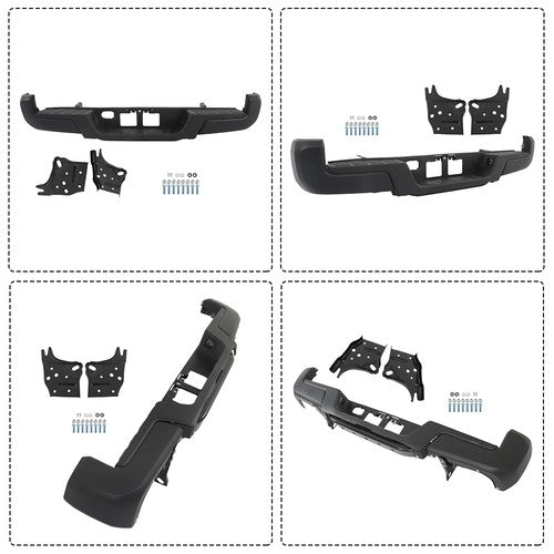 DURAFORCE For Toyota Tacoma 2016-2023 Powdercoated Black Rear Step Bumper W/o Sensor Holes