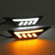 DURAFORCE Black LED Front Bumper Side Marker Light Turn Signal for 2016-2021 for Honda Civic