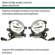DURAFORCE LED Fog Lights Lamps Driver & Passenger For 2014-2020 Infiniti Q50 QX60 QX80
