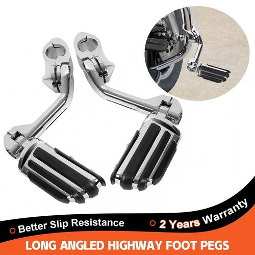 DURAFORCE Long Highway Foot Pegs Fit for Harley Touring Road King Street Glide 1 1-4 Bars