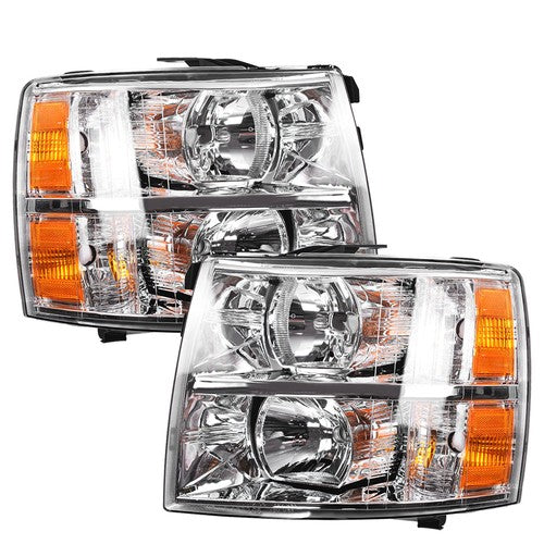 DURAFORCE Left+Right Side Headlights For Chevy Silverado1500 2500 3500 2007-2014 Headlamps
