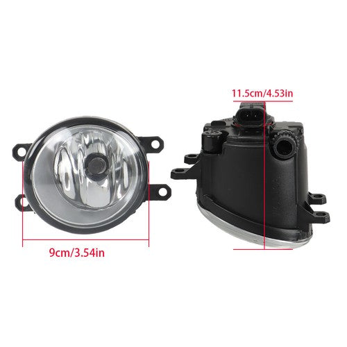 DURAFORCE Headlights Black Fog Lights+Switch Kit For 10-11 Toyota Camry SE Left+Right Side
