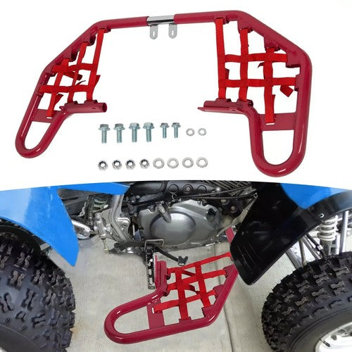 DURAFORCE For Yamaha Warrior 350 YFM350X 1987-2004 Aluminum Nerf Bars Red bar Red nets