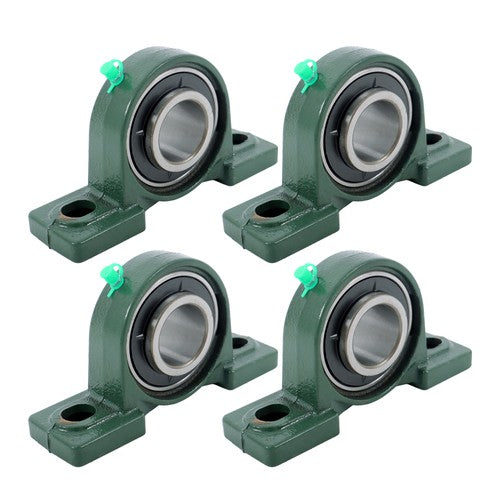 DURAFORCE 4 Pcs UCP208-24 Pillow Block Bearing Solid Base 1-1/2" Bore Self-Aligning