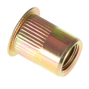 DURAFORCE 3/8-16 Carbon Steel Rivet Nut Flat Head Threaded Insert 50Pcs