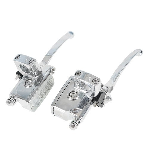 DURAFORCE 1" HANDLEBAR HYDRAULIC BRAKE & CLUTCH MASTER CYLINDER L&R CHROME