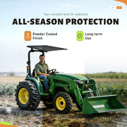 DURAFORCE Tractor Canopy Sun Shade Roof Top for Lawn Mower W/2"x2"/2"x3" ROPS UV Protect