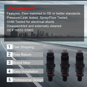 DURAFORCE 3x Fuel Injectors 16032-53000 16032-53902 For Kubota D1105 D1105T D1005 D905