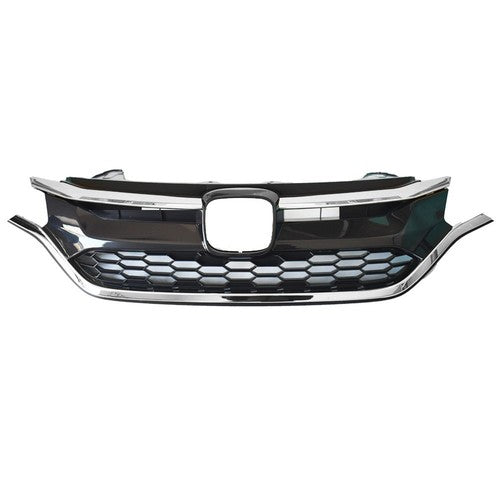 DURAFORCE Front Grille Upper Trim & Lower Grille For Honda CRV 2015-2016 Black Plastic