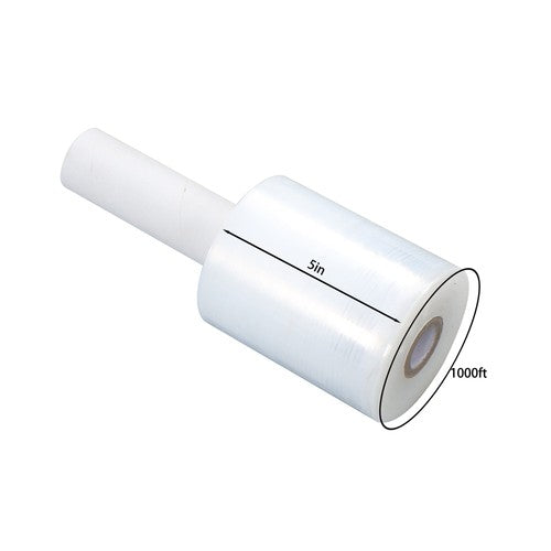 DURAFORCE 12 Rolls 5" in. x 1000FT 80 Gau Stretch Shrink Film Hand Wrap With Handle -CLEAR