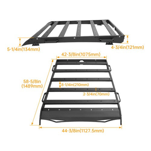 Roof Rack Cargo Carrier Steel For Toyota Tacoma 2005 To 2023 Double Cab 330 Lbs