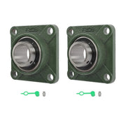 DURAFORCE 2 × UCP209-28 Pillow Block Flange Bearing 1-3/4" Bore 4 Bolt Solid Base