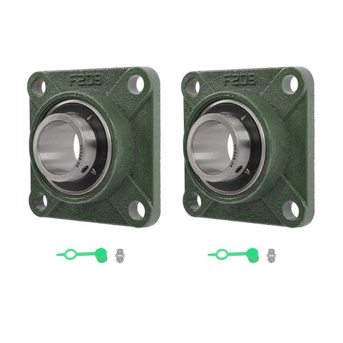 DURAFORCE 2 × UCP209-28 Pillow Block Flange Bearing 1-3/4" Bore 4 Bolt Solid Base