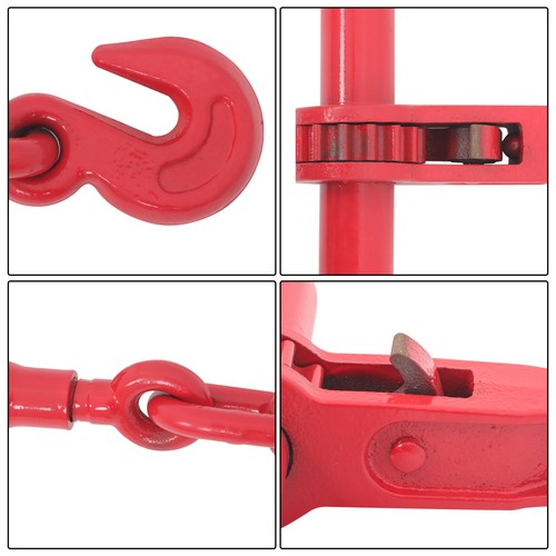 DURAFORCE Chain and Bundle Kit Steel Red 3/8in-1/2in×10ft G80 Width 24-31in Steel 9215lbs
