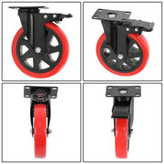 DURAFORCE Caster Wheels, Heavy Duty 6 Inch Casters Set of 4, Locking Swivel Casters Wheels
