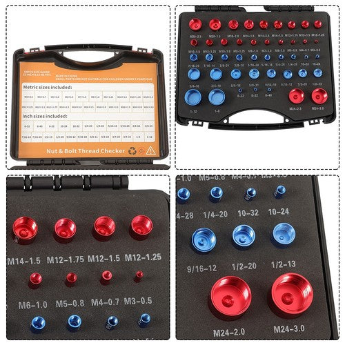 DURAFORCE 44 Pcs Sets New Nut and Bolt Thread Checker 23 Inch and 21 Metric In Box