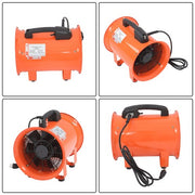 DURAFORCE Steel Portable Blower 180W 900CFM 3450RPM 8 Inch 33ft Ducting Orange