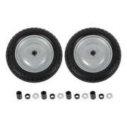 DURAFORCE 2PCS 14.5x4-8 Solid Wheels w/Toothed Tread, Silver Hub Black&Silver Replace Tire