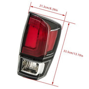 DURAFORCE Black Bezel LH+RH Clear Lens Brake Lamp Tail Lights Fit For Toyota Tacoma 16-21