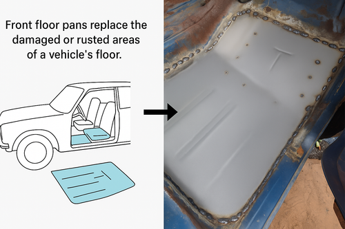 Front Floor Pan for Ford F100 F150 F250 F350 Bronco 1967 1968 1979 Pair