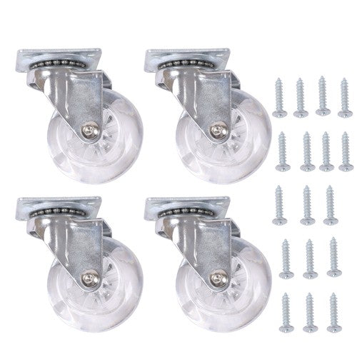 DURAFORCE 2Inch Caster Wheels 4 pieces Heavy Duty Alloy Steel + Rubber Casters white