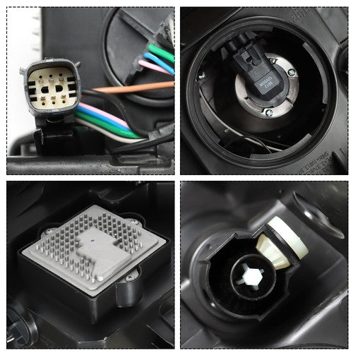 DURAFORCE Headlight For GMC Acadia 2013-2015 16 Driver&Passenger Halogen w/LED Tube Black