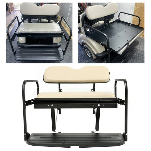 DURAFORCE Flip Rear Back Seat Kit with Beige Cushion for Yamaha Drive G29 2007 2016