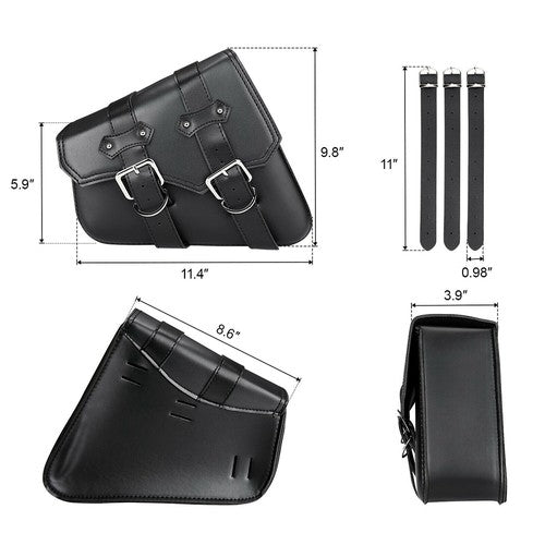 DURAFORCE New For Sportster 883 Dyna Moto PU Leather Luggage Tool Saddlebag Saddle Bags