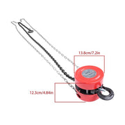 DURAFORCE 1 Ton / 2200Lbs Chain Hoist Manual Puller Block Fall Chain 10FT with Hook Red