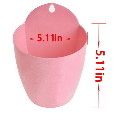 DURAFORCE Pink Self-Watering Plant Flower Pot Wall Hanging Plastic Planter Garden 7 Pack
