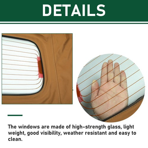 DURAFORCE For 05-14 Ford Mustang Convertible Soft Top & Heated Glass Window Sailcloth Tan