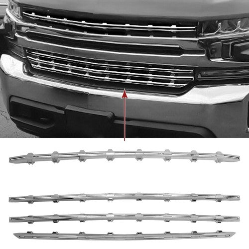 Snap On Chrome Grille Trim Molding Covers for 19 21 Chevy Silverado 1500 LT RST