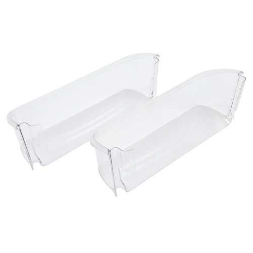 #240323002 Bottom Door Shelf Lower Bin Polycarbonate For Frigidaire 2Pcs