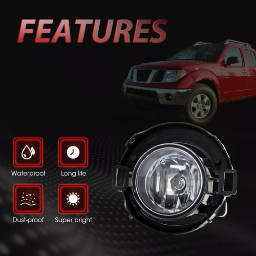 DURAFORCE Fog Lights W/Bracket + Harness + Clip Fit Nissan Frontier 10-19 & Xterra 05-15