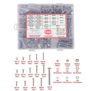 DURAFORCE 1600PCS of M6 M4 M5 Heavy Duty Nuts Flat and Bolts & Lock Washers Assortment Kit