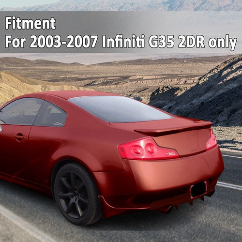 Rear Lower Bumper JDM Style Diffuser Lip for Infiniti G35 03 07 2DR Coupe Black