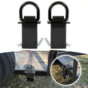 DURAFORCE Black 2Pk Adjustable Trailer Stake Pocket D-Ring Heavy Duty Load Limit 5400lbs