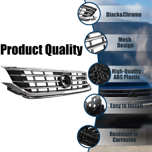 DURAFORCE Front Chrome Grille Assembly for 2020 2021 2022 for Volkswagen for VW Passat