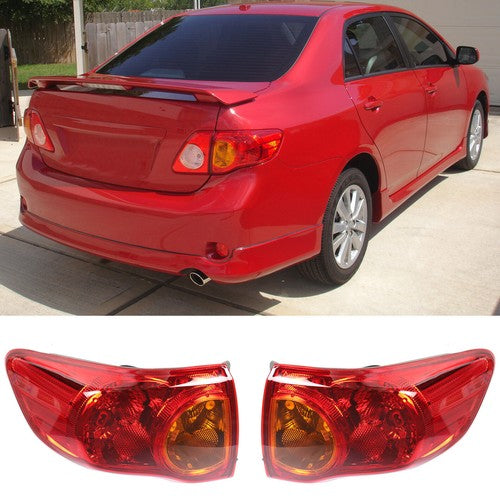 DURAFORCE For 09-10 Toyota Corolla Rear Left & Right Side Outer Tail Light Brake Lamp 2Pc