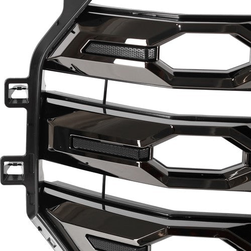DURAFORCE Front Bumper Grill Electroplated Black for Toyota Tundra Platinum 2022-2024
