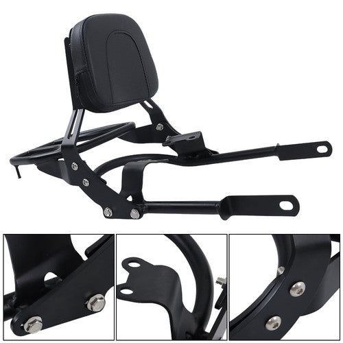 DURAFORCE For Bonneville T100 T120/Black 2016-2024 Backrest Sissy Bar w/ Luggage Rack USA