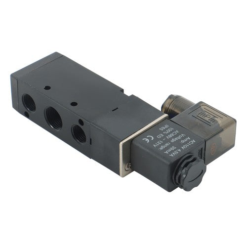 DURAFORCE 3/8'' 5 Port, 2 Position Pneumatic Solenoid Valve, 110V AC Coil, Air Return