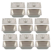 DURAFORCE Restaurant Steam Table Pans 8 Pack 1/3 Size 6 Inch Deep Thickened with Lid