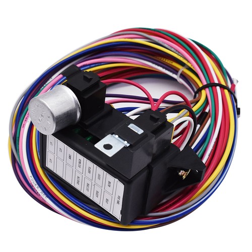 DURAFORCE 14 Fuse 12V For Street Hot Rat Muscle Car Universal 12 Circuit Wire Harness