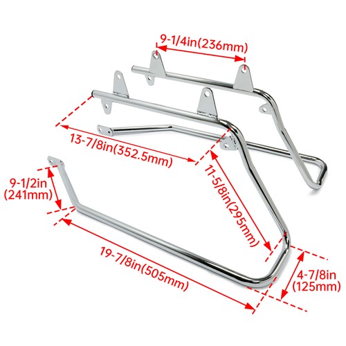 DURAFORCE Saddle bag Saddlebag Conversion Brackets Mounts for Harley Softail 84-17 Chrome