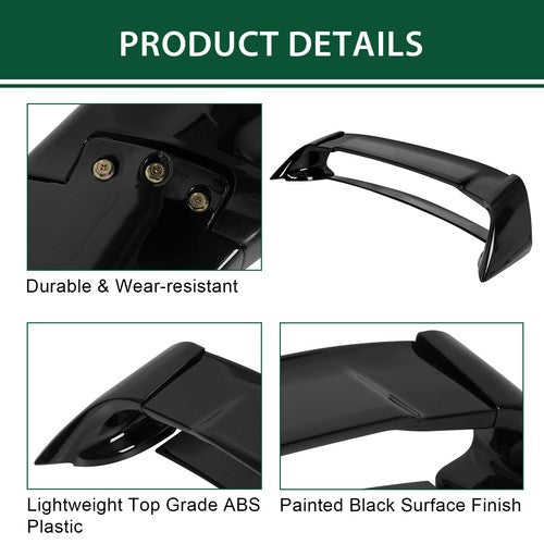 DURAFORCE For 06-11 Civic 4DR Sedan Gloss Black Painted Mugen Style RR Trunk Wing Spoiler