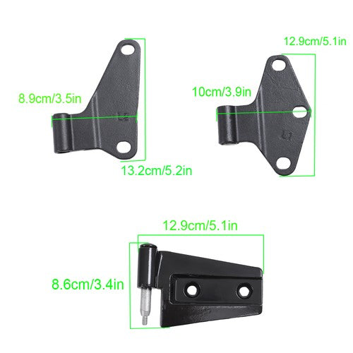 DURAFORCE Suitable For Jeep Wrangler 2007-2018 Black Body Door Hinge Replacement Set 16pcs