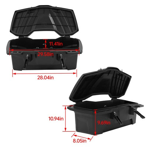 Rear Rack Storage Trunk Box Cargo Box for Yamaha Kawasaki Honda 0.75-1 Inch Tube
